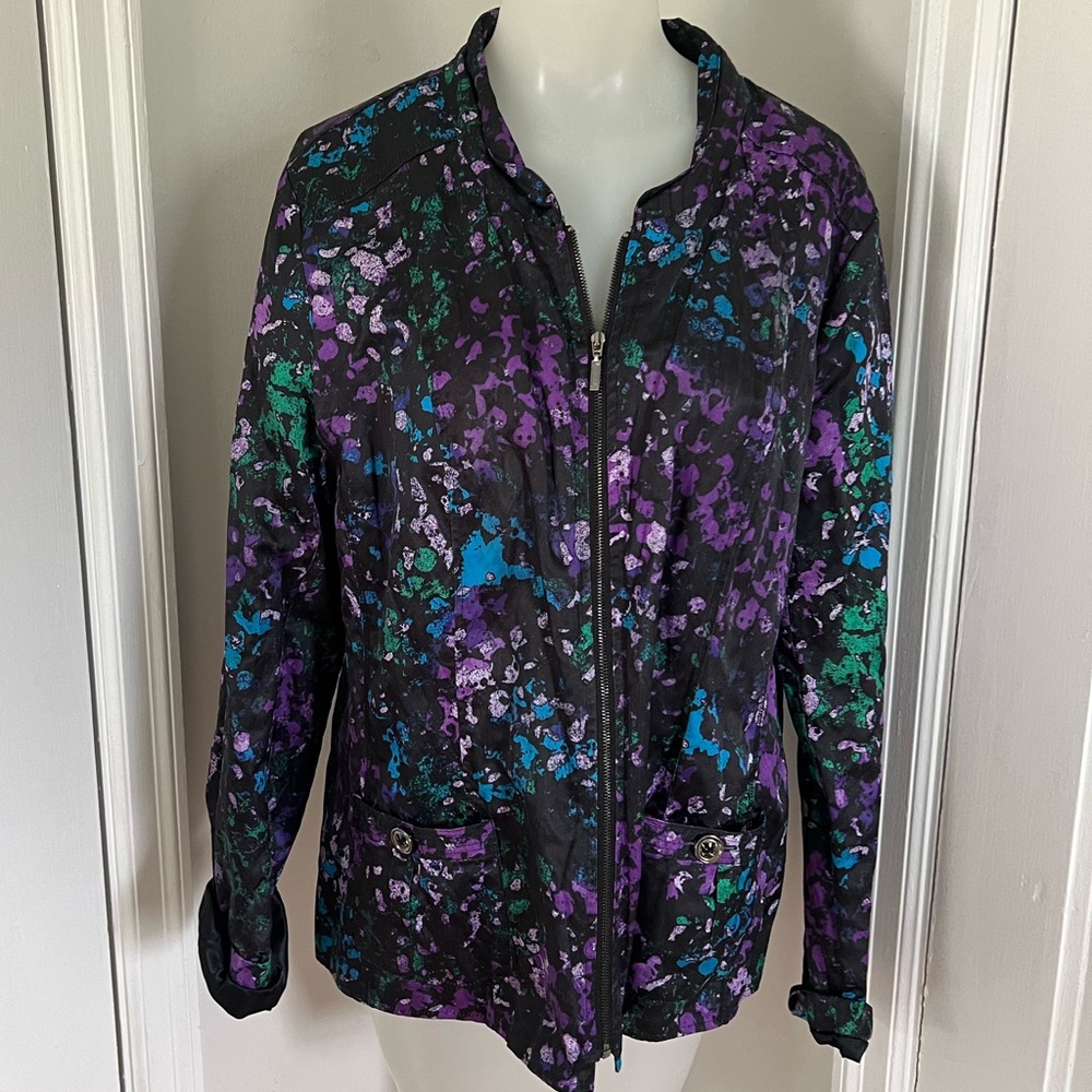 Laura Ashley Abstract Floral Jacket